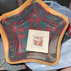 Longaberger 2001 Shining Star Basket Protector Liner Christmas Collection 10"